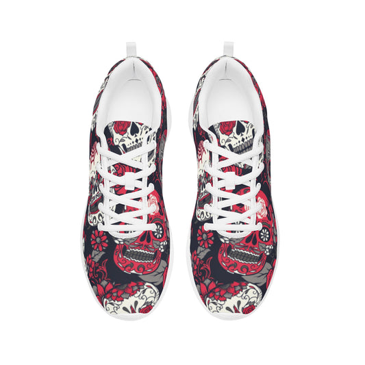 Day of the dead sugar skull Women's Mesh Athletic Sneakers