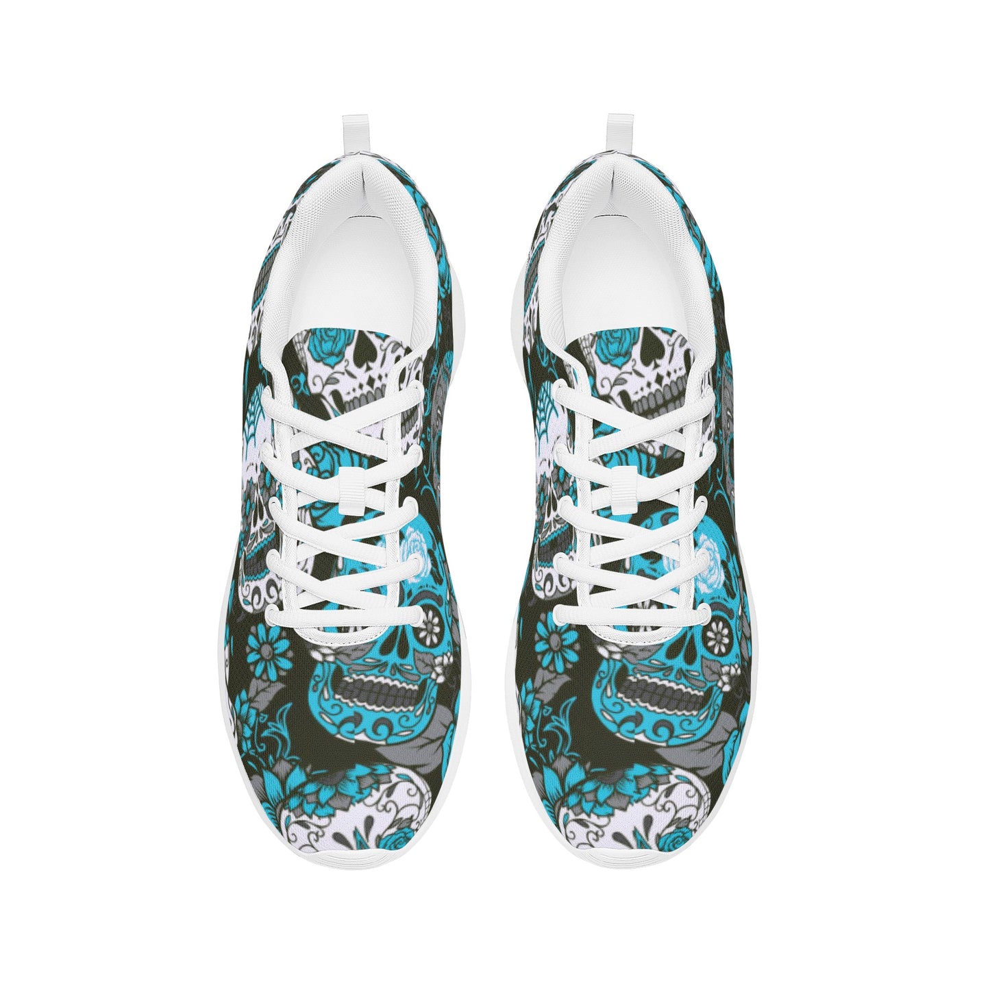 Sugar skull day of the dead Women's Mesh Athletic Sneakers