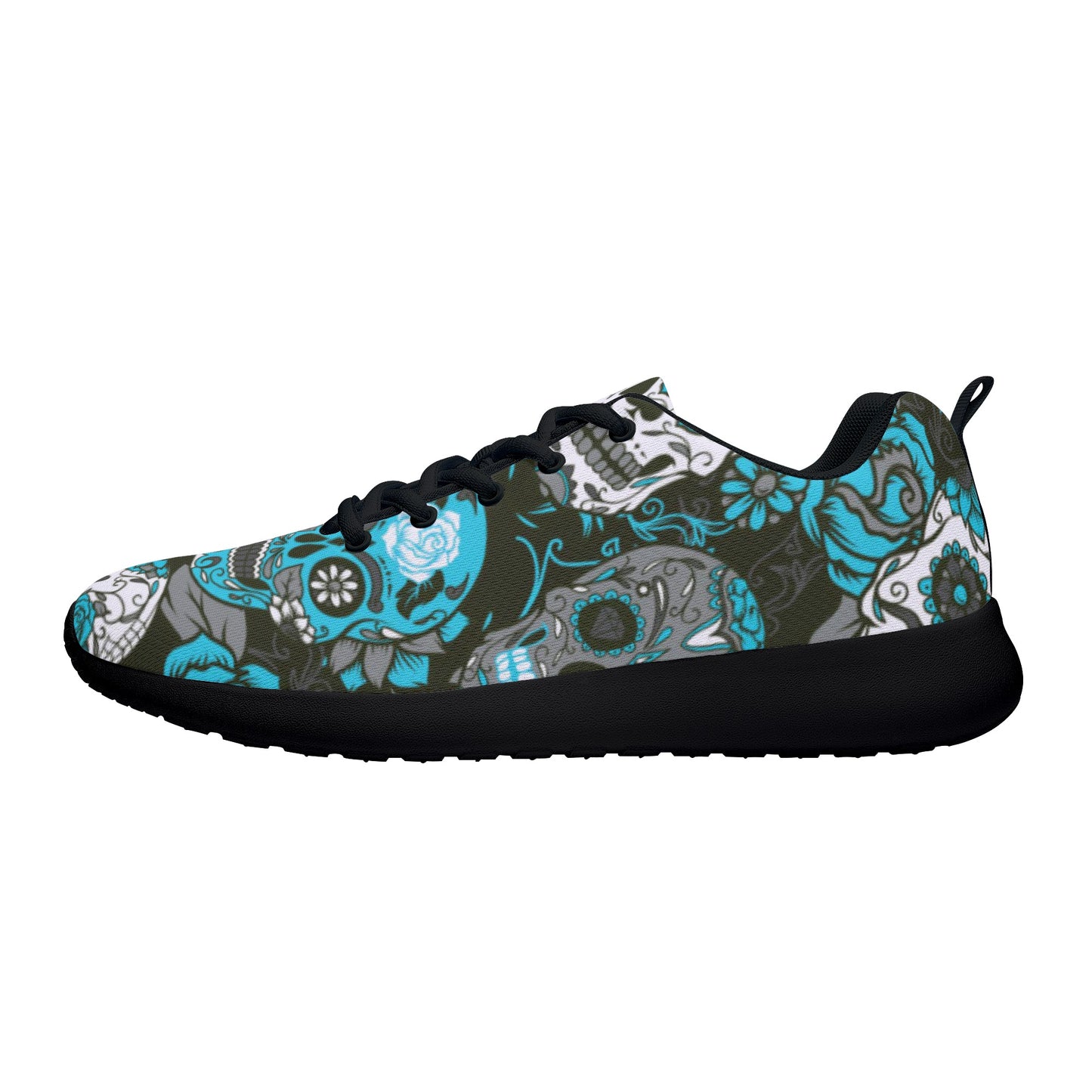 Sugar skull day of the dead Women's Mesh Athletic Sneakers