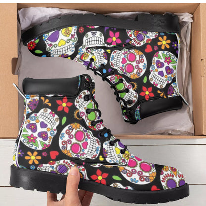 Sugar skull Women's All Season Leather Boots