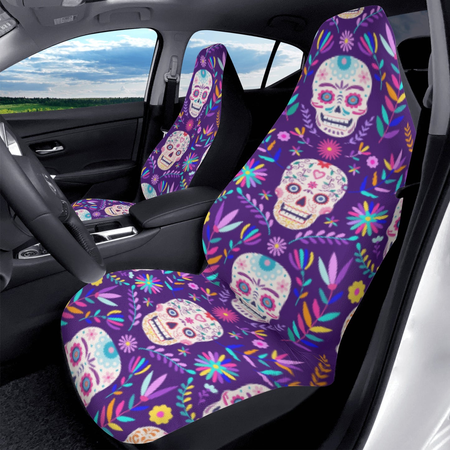 Day of the dead Car Seat Covers (2 Pcs)