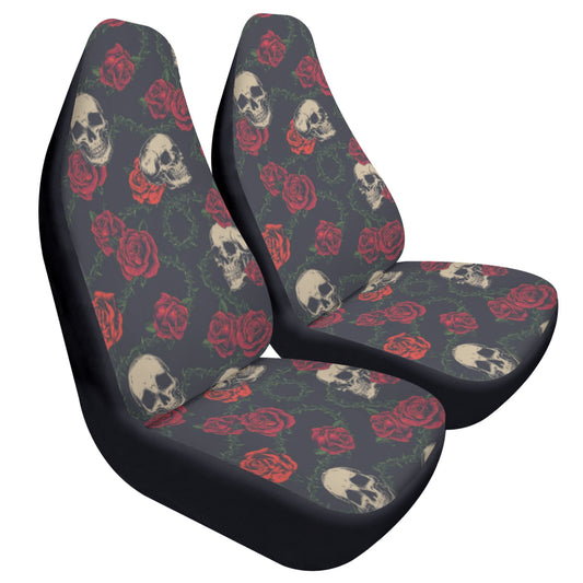 Rose floral skull Car Seat Covers (2 Pcs)