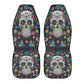 Sugar skull day of the dead Car Seat Covers (2 Pcs)