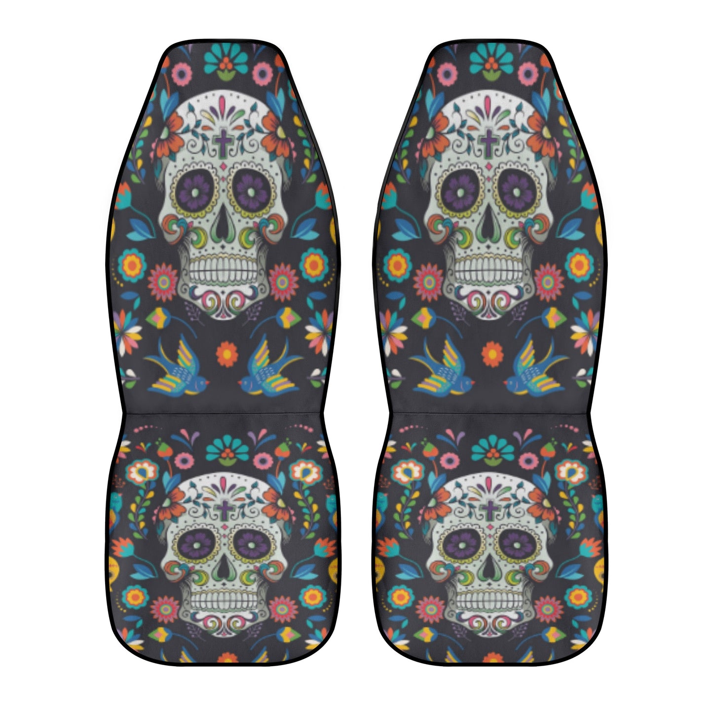 Sugar skull day of the dead Car Seat Covers (2 Pcs)