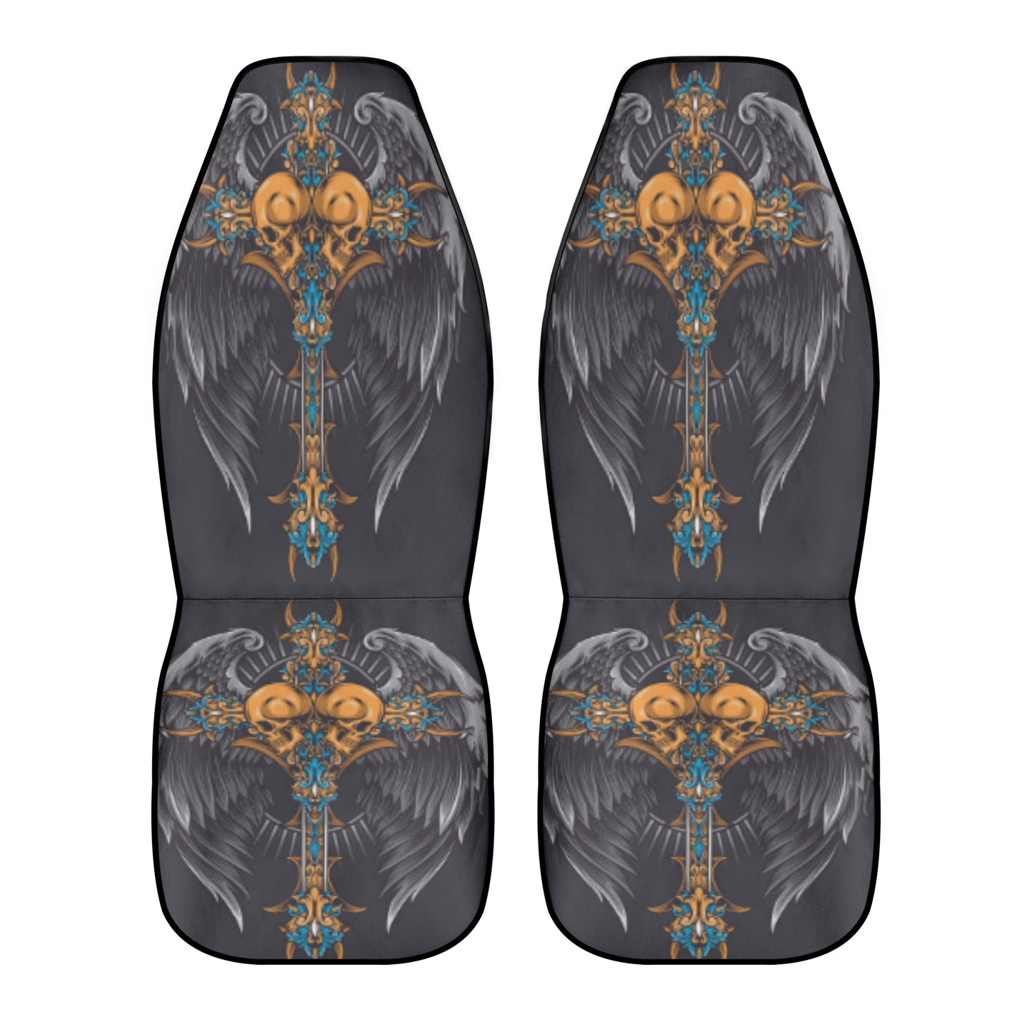 Sword skull wings Car Seat Covers (2 Pcs)