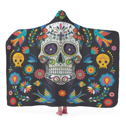 Mexican skull Halloween Hooded Blanket