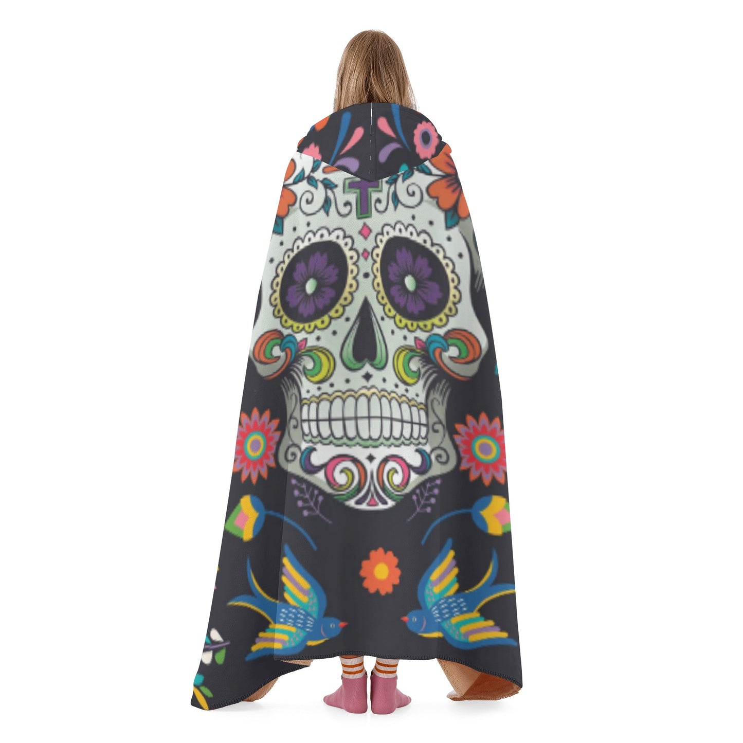 Mexican skull Halloween Hooded Blanket