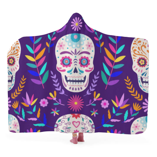 Sugar skull Dia de los muertos Hooded Blanket