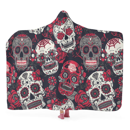 Sugar skull Day of the dead Hooded Blanket