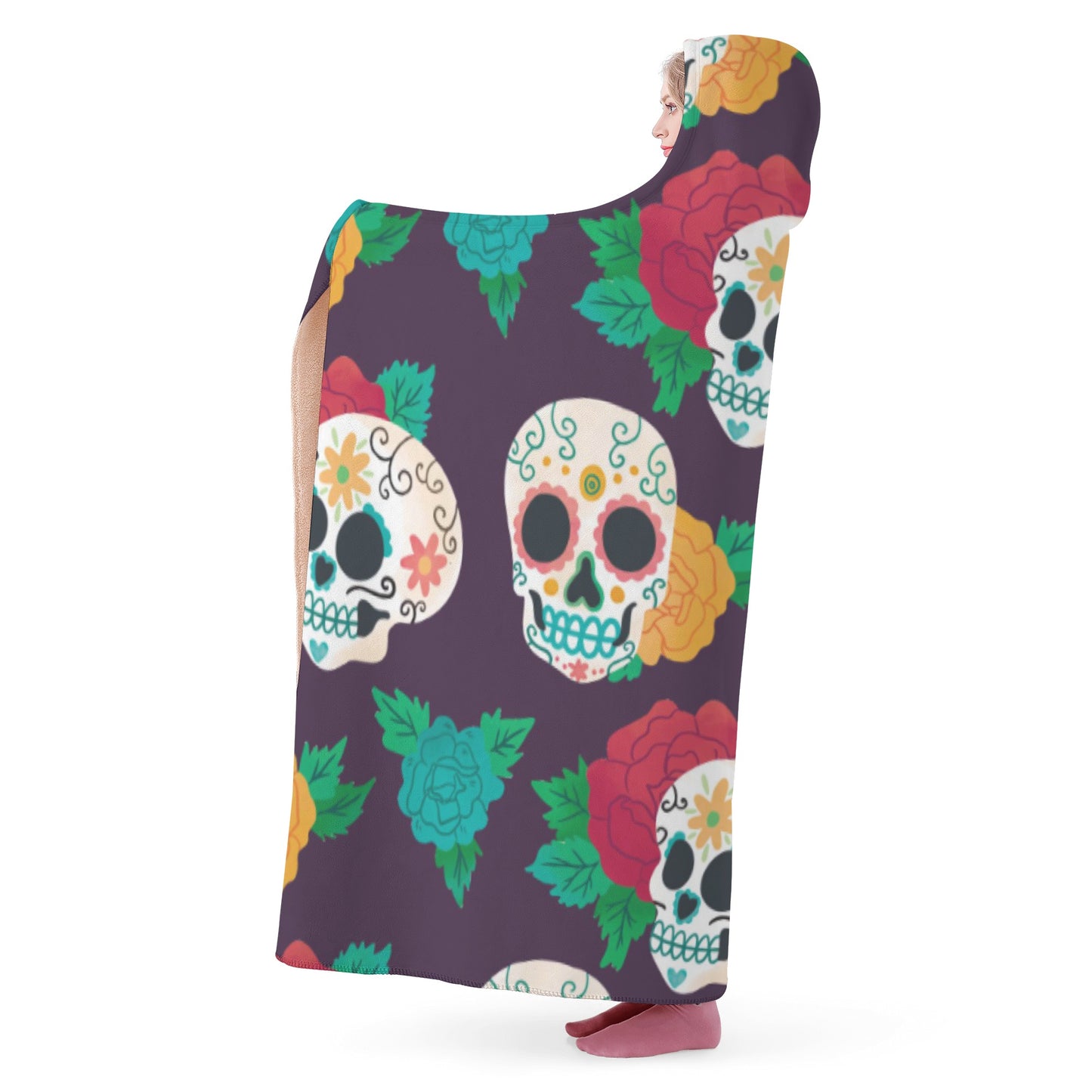 Dia de los muertos Hooded Blanket