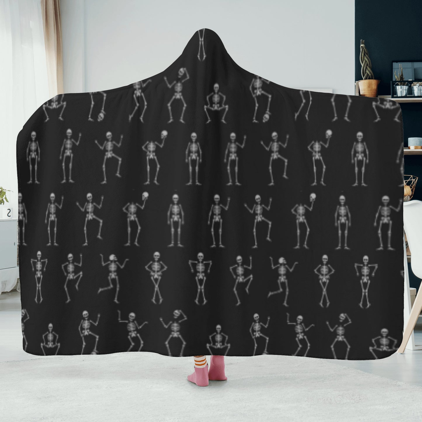 Skeleton dance Halloween Hooded Blanket