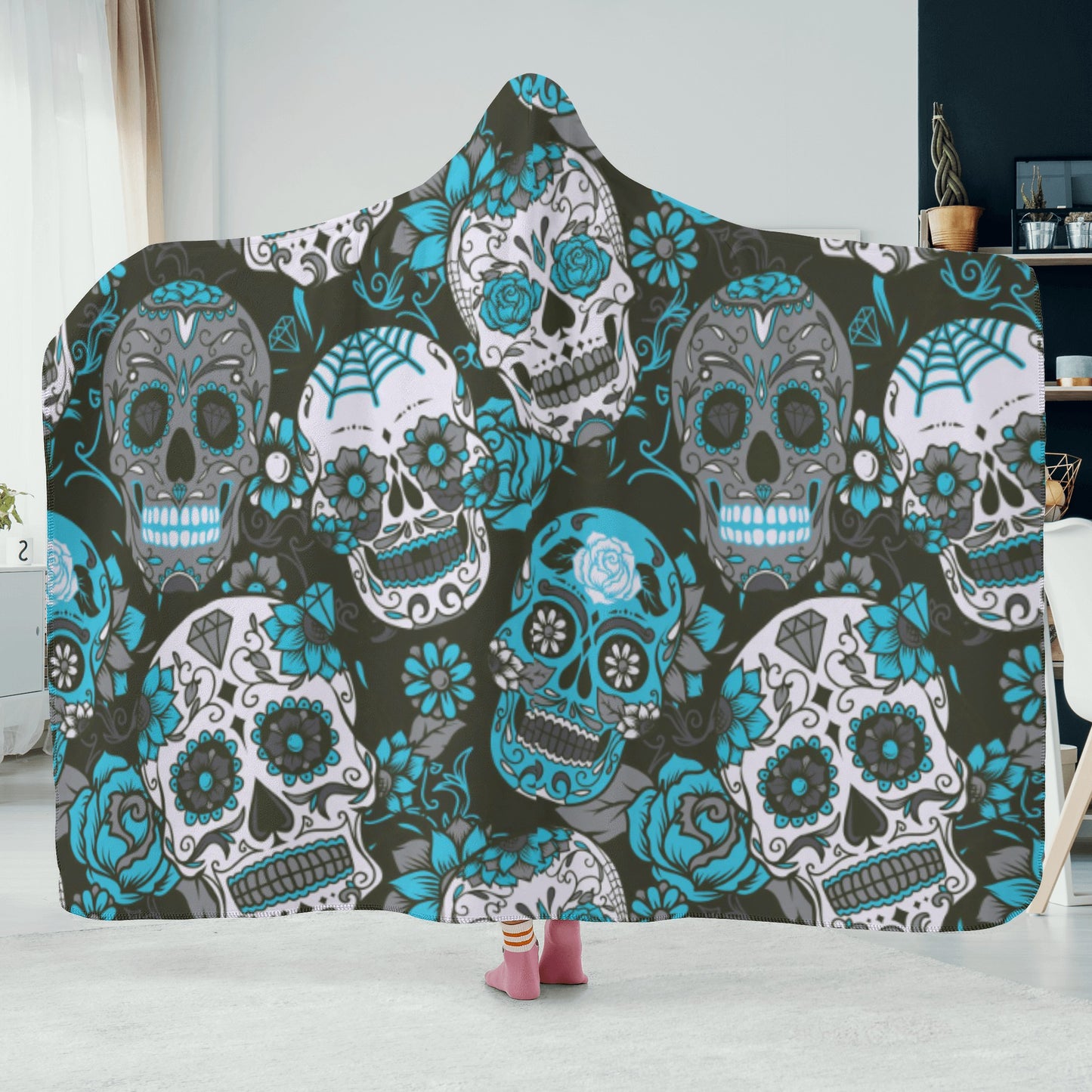 Day of the dead Halloween Hooded Blanket