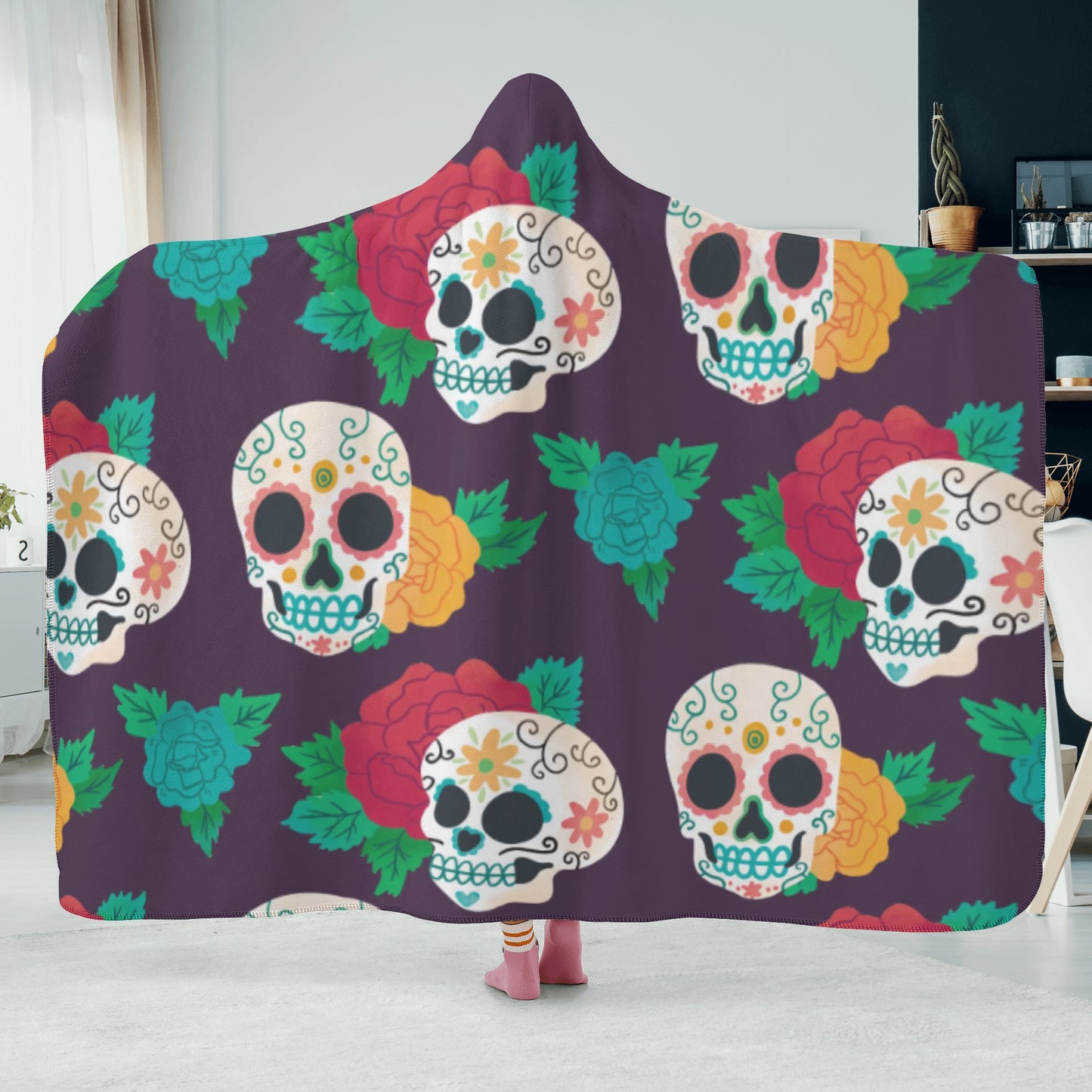 Dia de los muertos Hooded Blanket