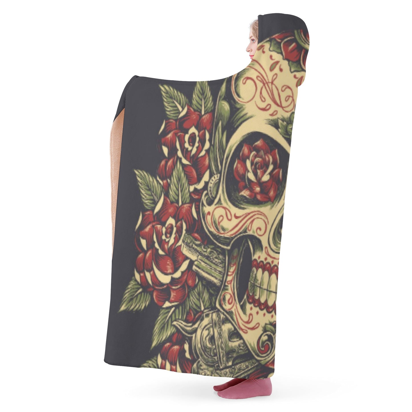 Day of the dead dia de los muertos Hooded Blanket