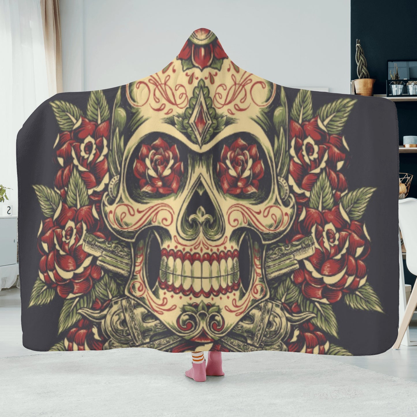 Day of the dead dia de los muertos Hooded Blanket