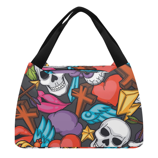 Gothic skull Portable Tote Lunch Bag