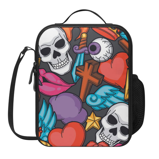 Gothic skull skeleton Lunch Box Bags