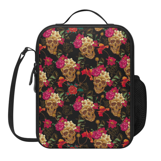 Floral skull gothic Lunch Box Bags