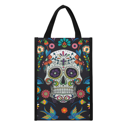 Mexican skull gothic Halloween Folding Pocket Type Lunch Bag