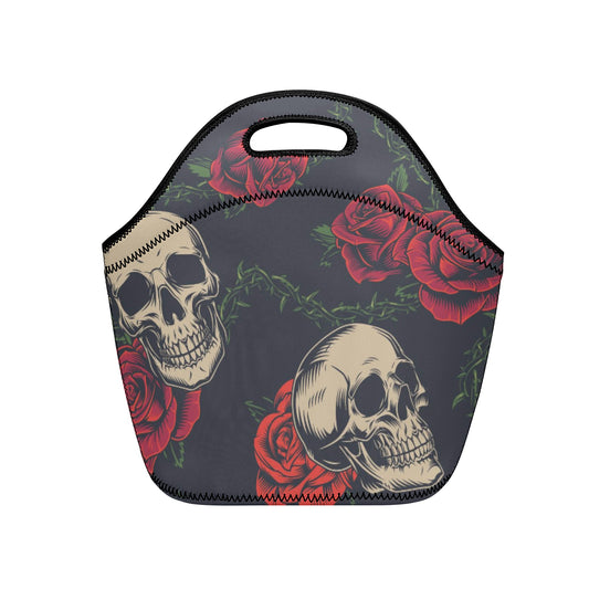Floral skeleton skull Halloween New Neoprene Lunch Bag
