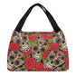 Floral Mexican skull Portable Tote Lunch Bag