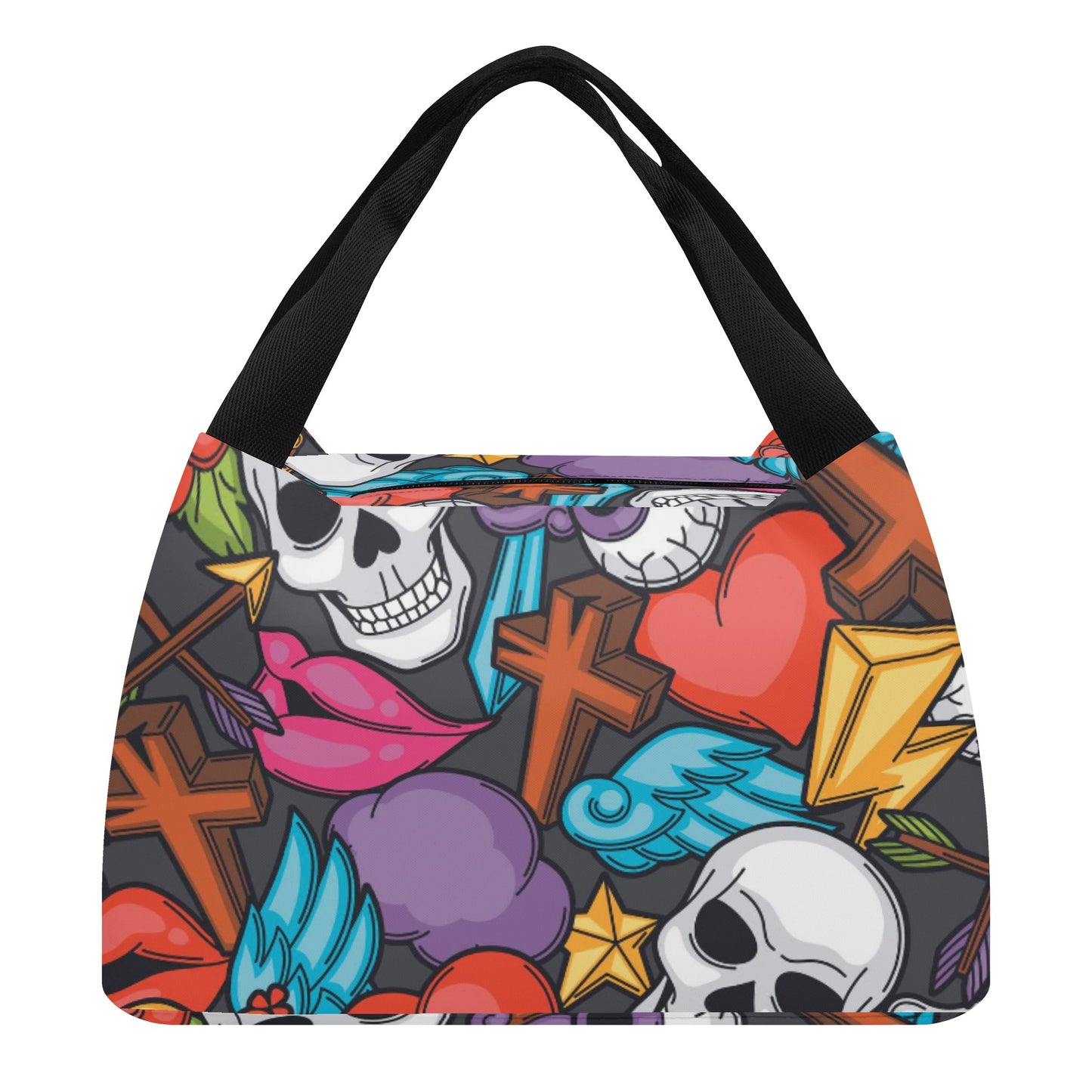 Gothic skull Portable Tote Lunch Bag