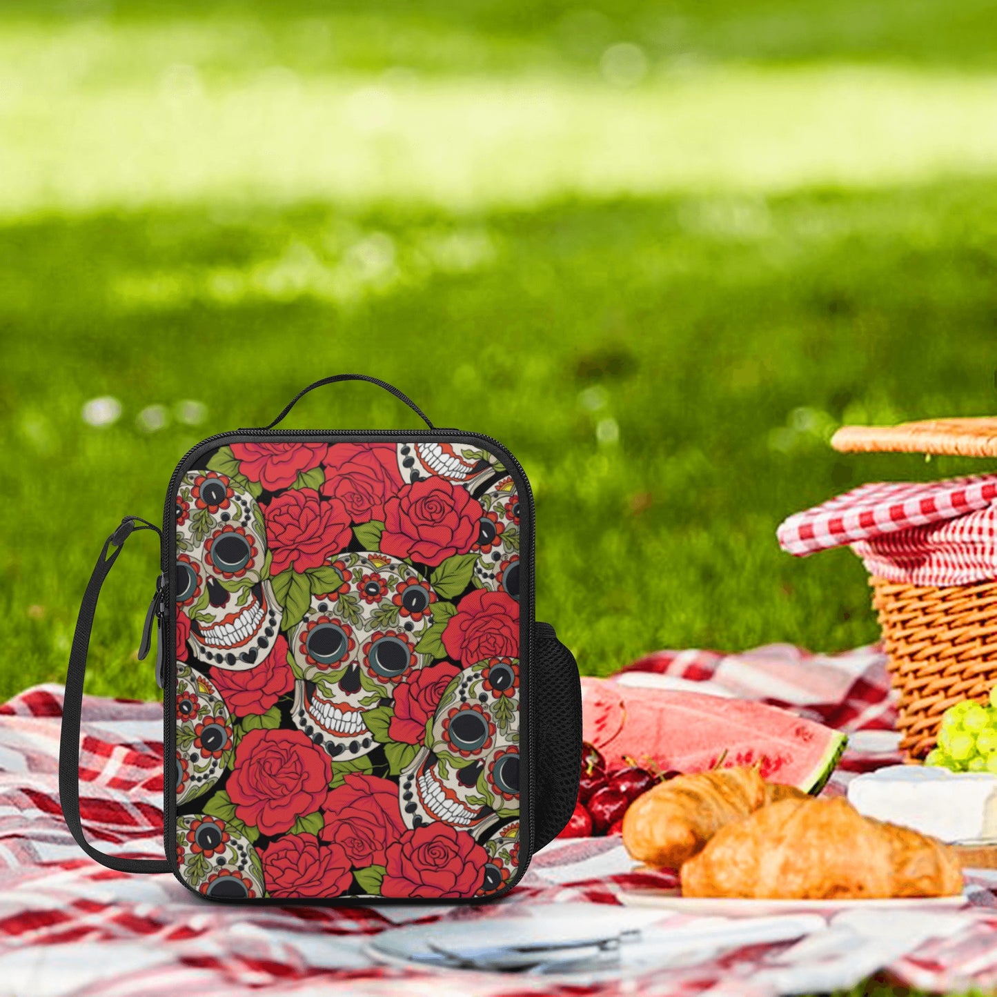 Floral sugar skull Lunch Box Bags