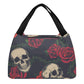 Rose skull Halloween skeleton Portable Tote Lunch Bag