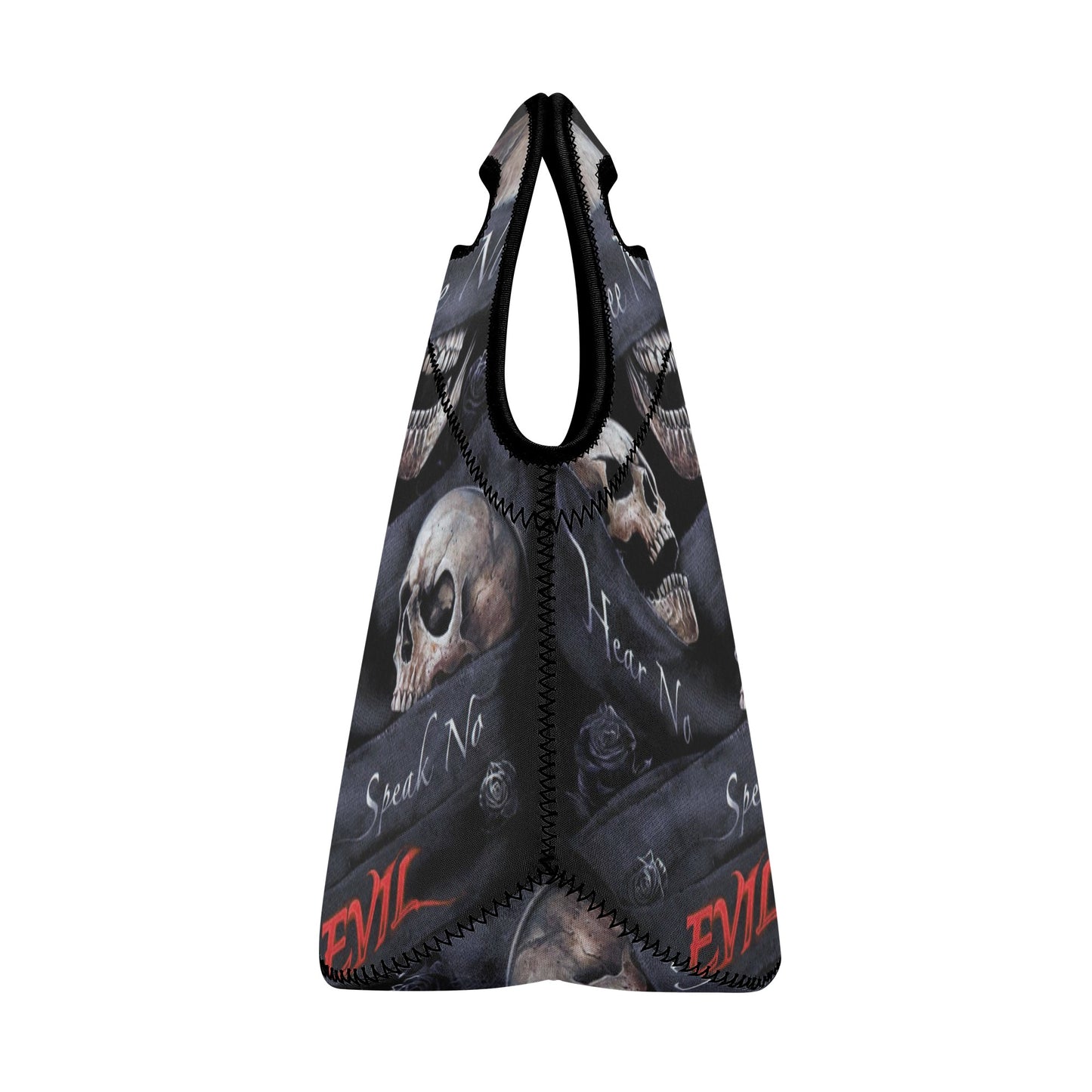 See no hear no speak no evils skull New Neoprene Lunch Bag