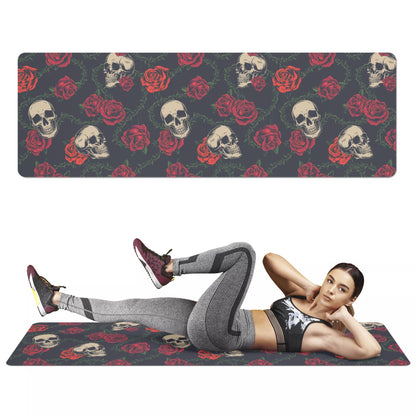 Floral Halloween gothic Rubber Yoga Mat