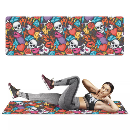 Gothic skull Rubber Yoga Mat