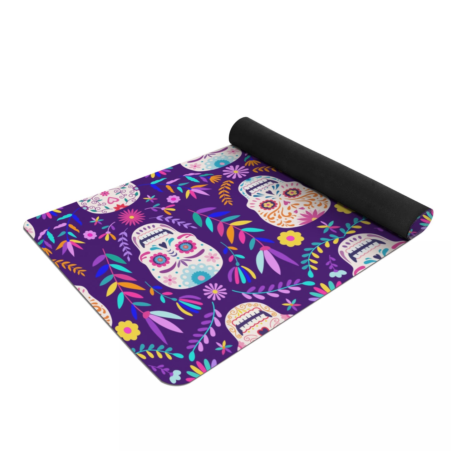 Day of the dead mexican skull sothic Rubber Yoga Mat