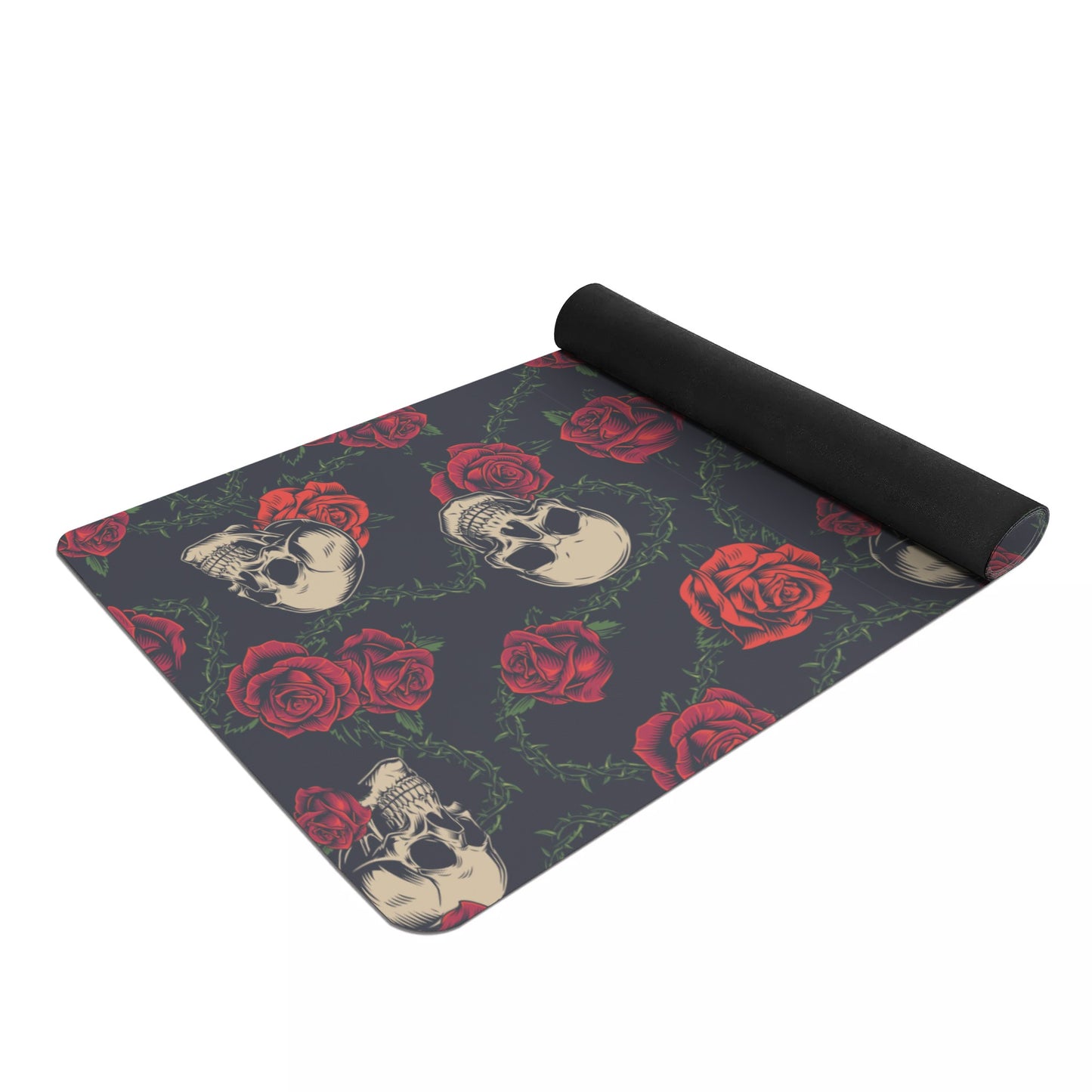 Floral Halloween gothic Rubber Yoga Mat