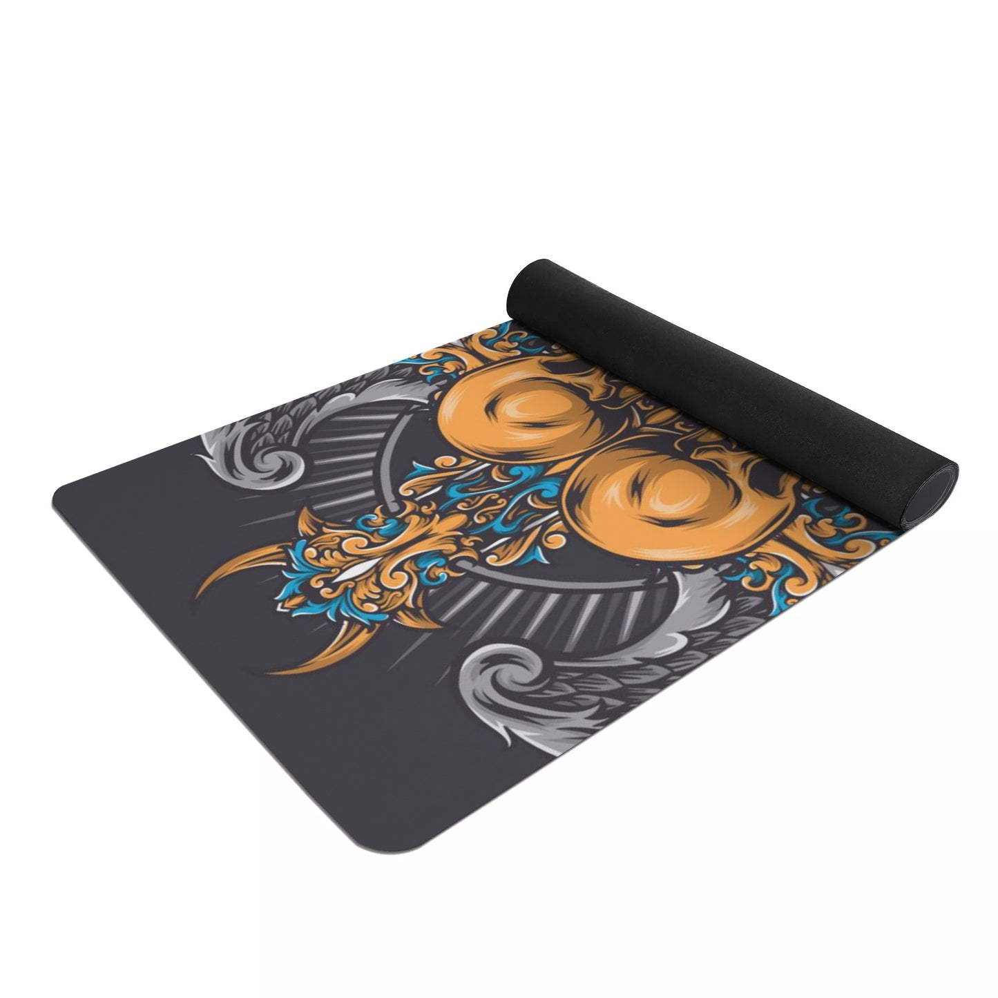 Angel wings skull halloween  Rubber Yoga Mat