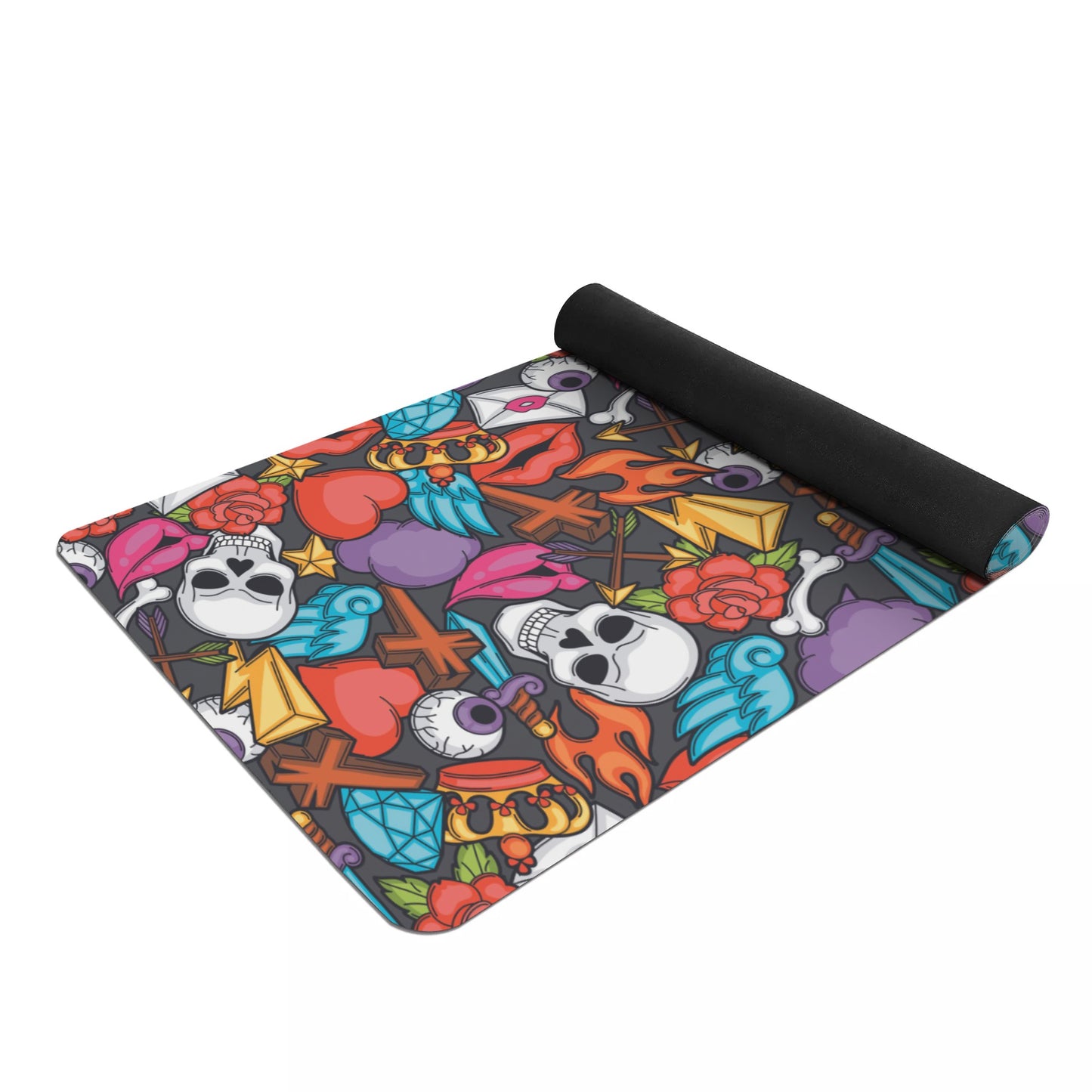 Gothic skull Rubber Yoga Mat