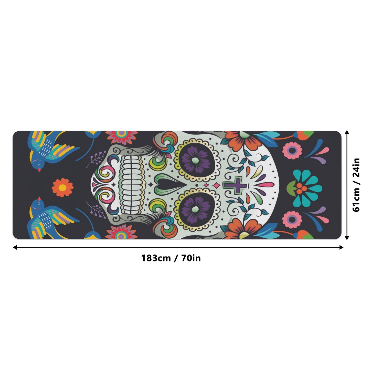 Mexican skull Rubber Yoga Mat