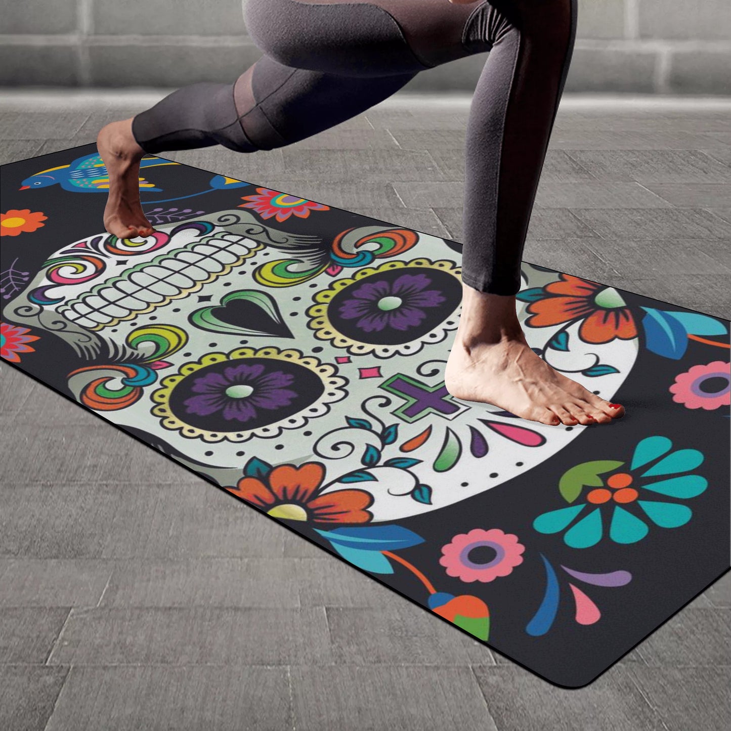 Mexican skull Rubber Yoga Mat