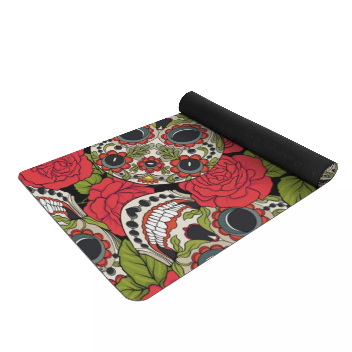 Calaveras mexican skull Rubber Yoga Mat