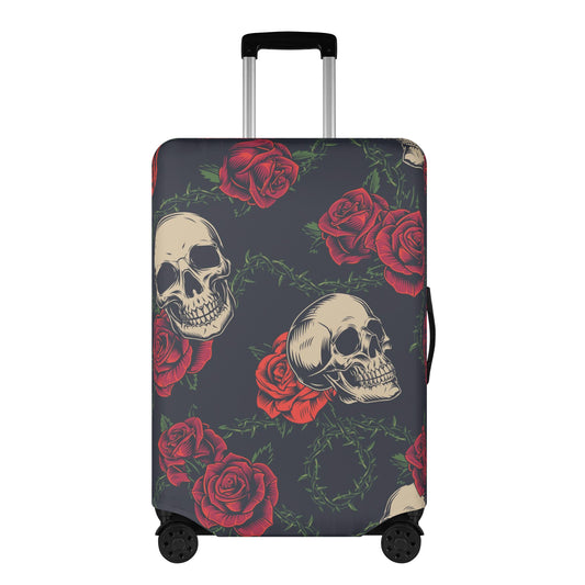 Floral skull Halloween gothic Polyester Luggage Cover