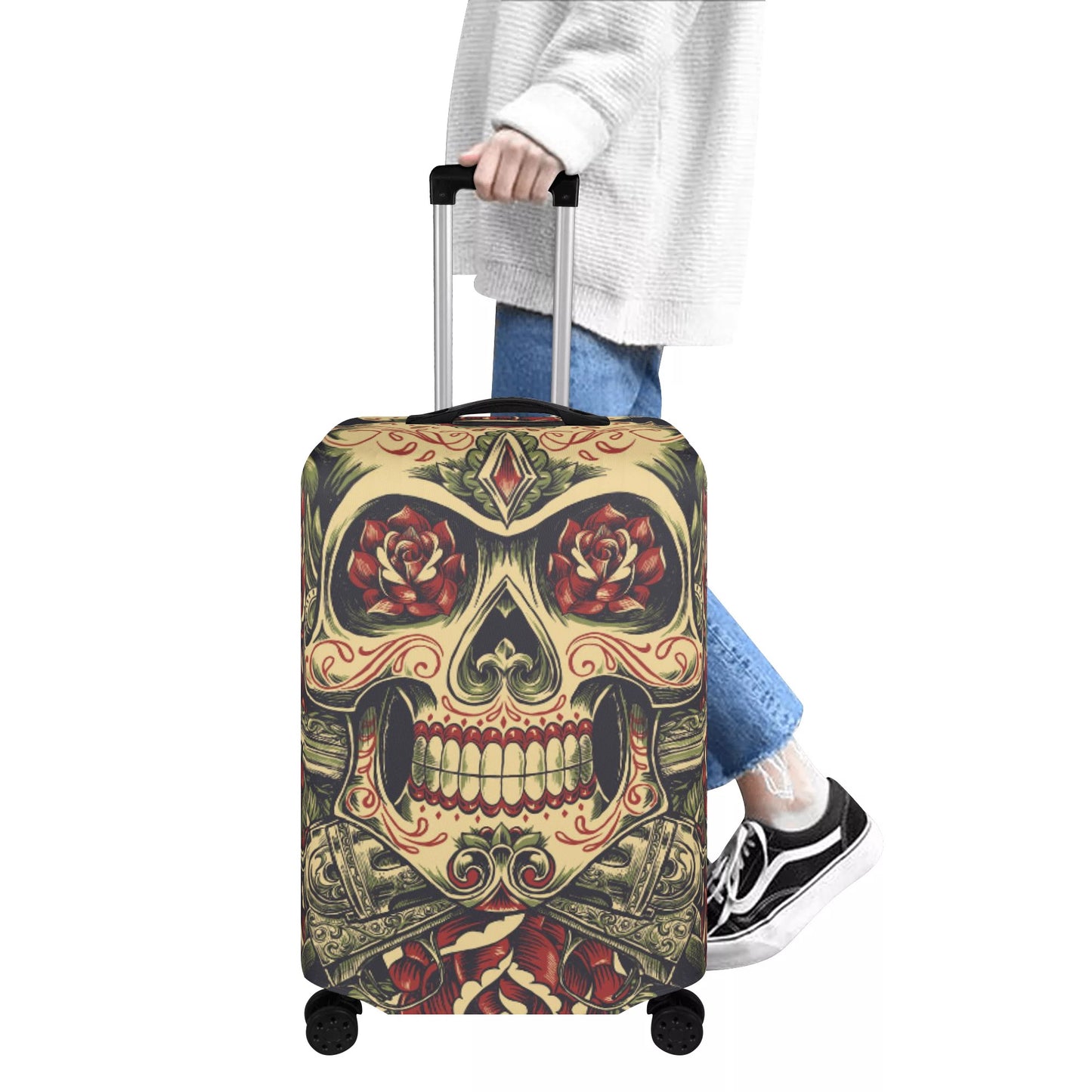 Dia de los muertos sugar skull Polyester Luggage Cover