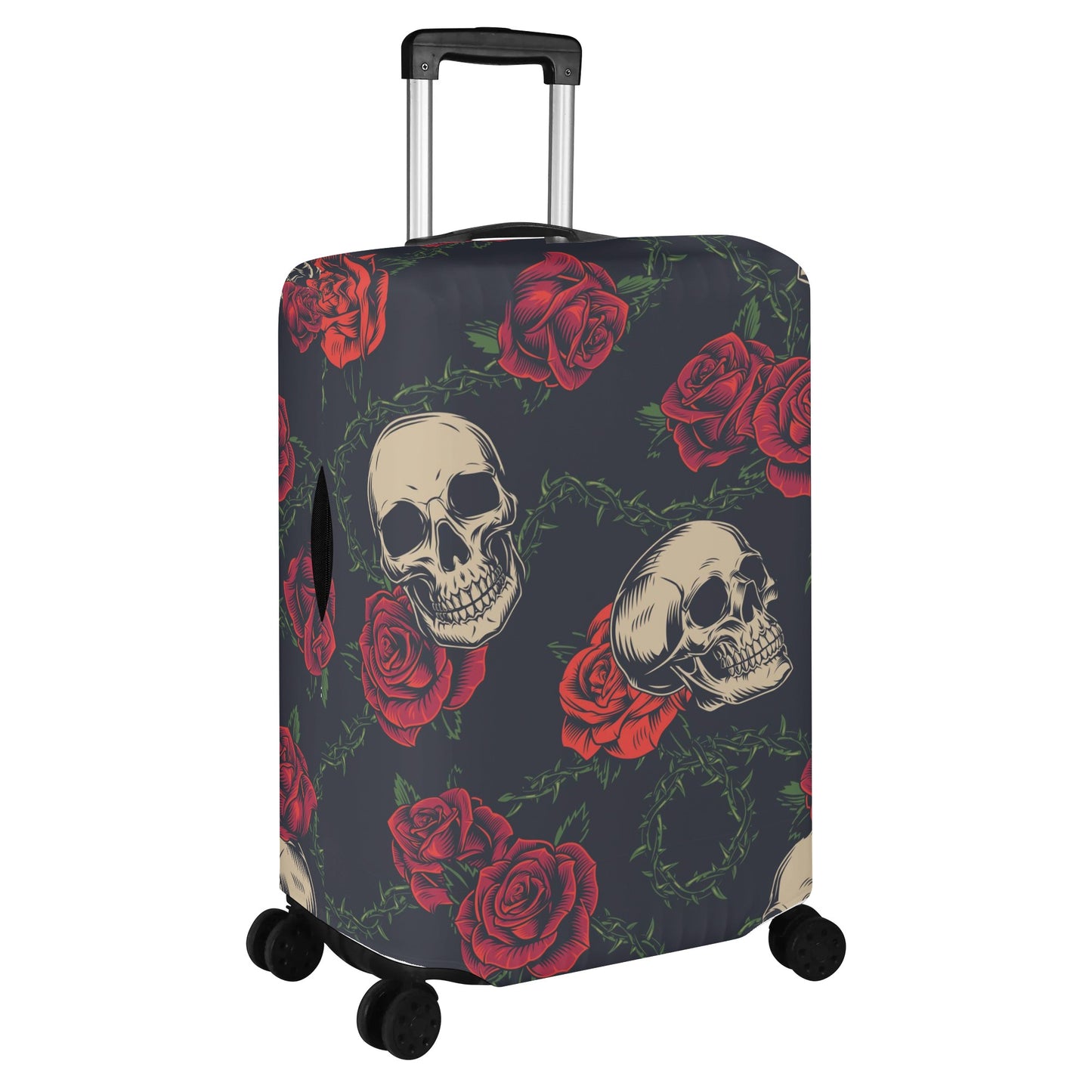 Floral skull Halloween gothic Polyester Luggage Cover