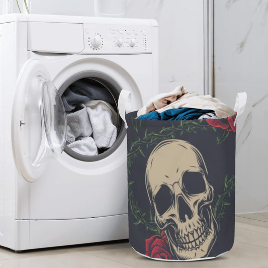 Grim reaper gothic skull Round Laundry Basket