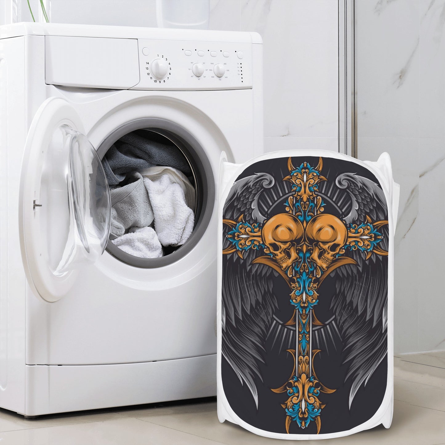 Cross skulls Laundry Hamper