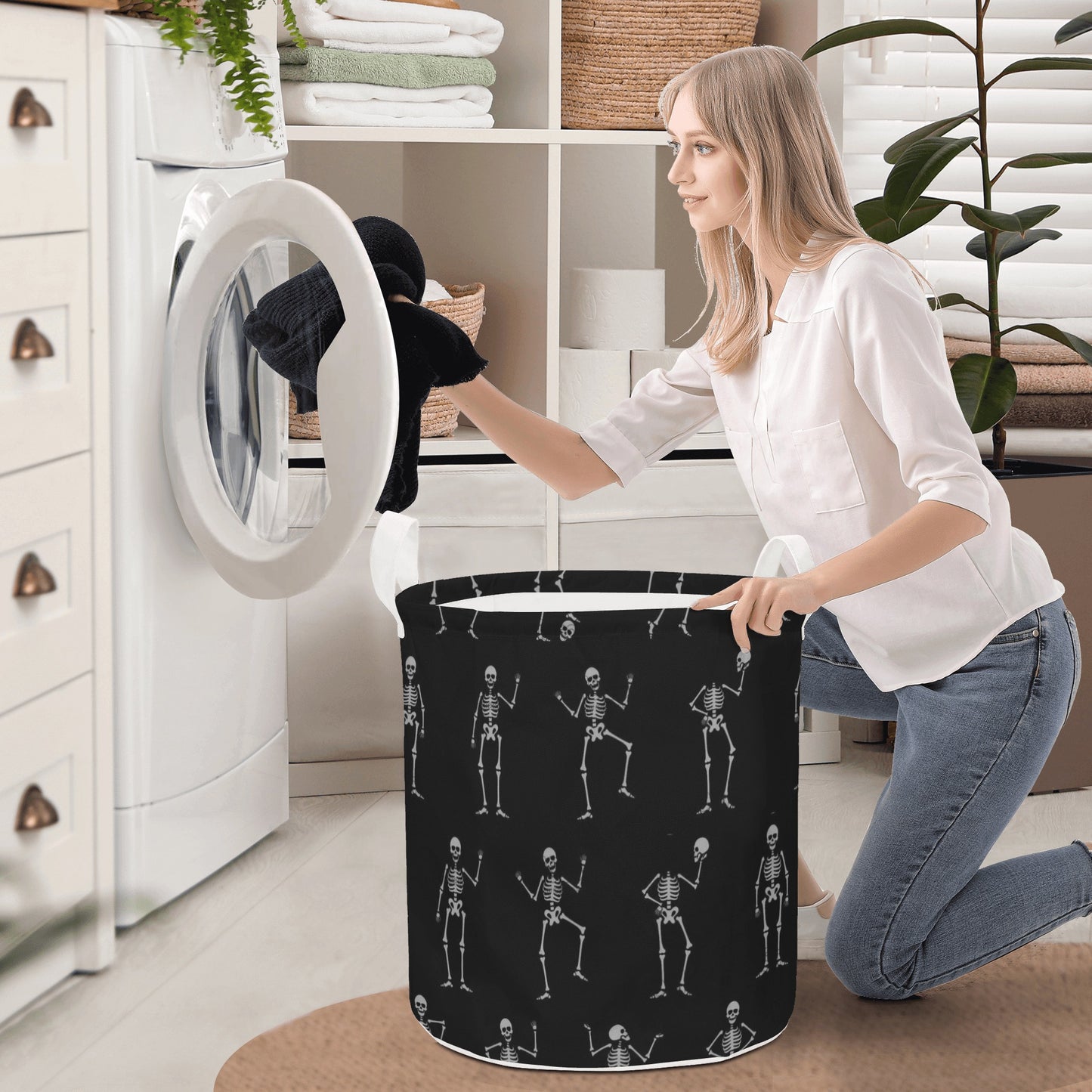 Sekeleton Round Laundry Basket