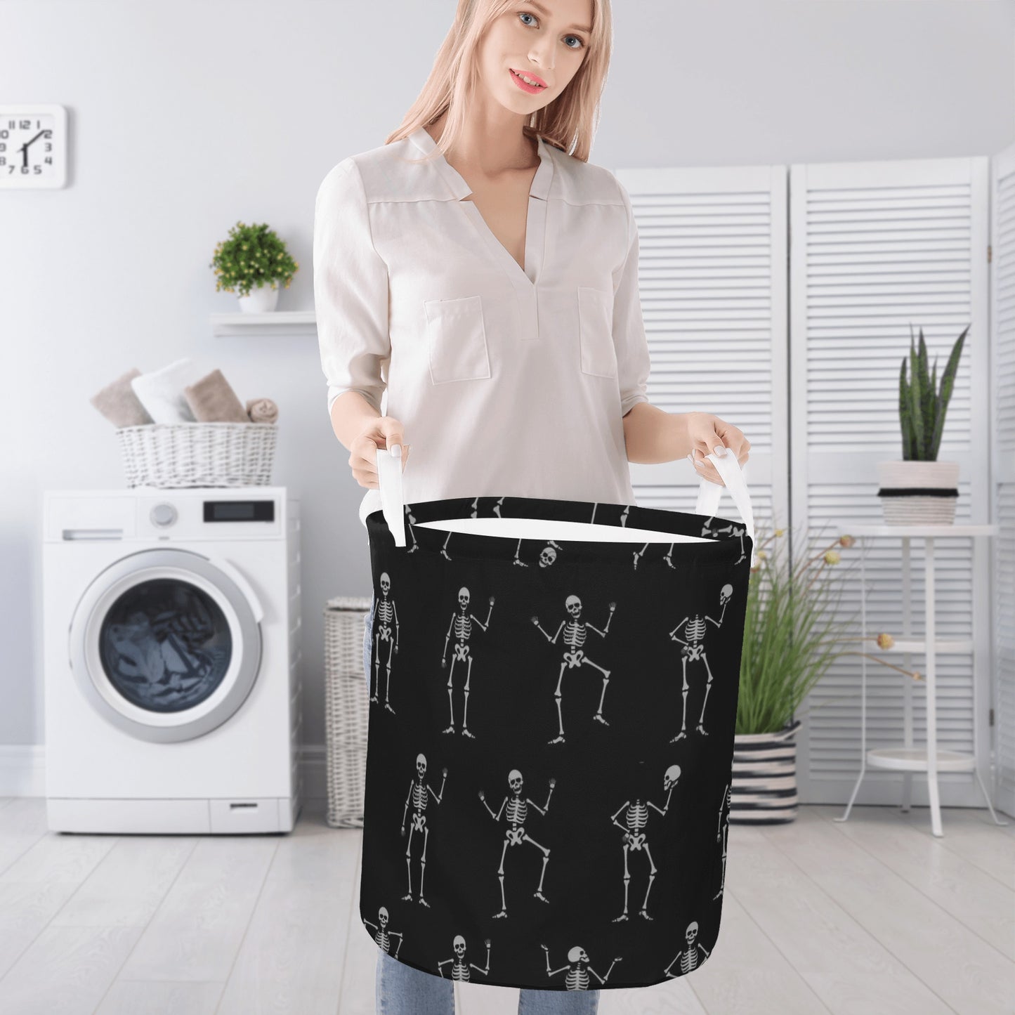 Sekeleton Round Laundry Basket