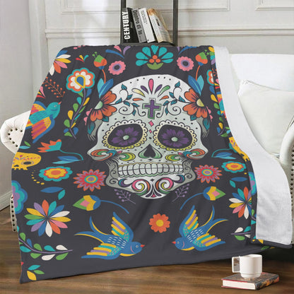 Mexican sugar skull calaveras Blanket Fleece