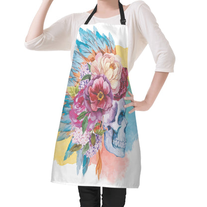 Floral sugar skull Apron