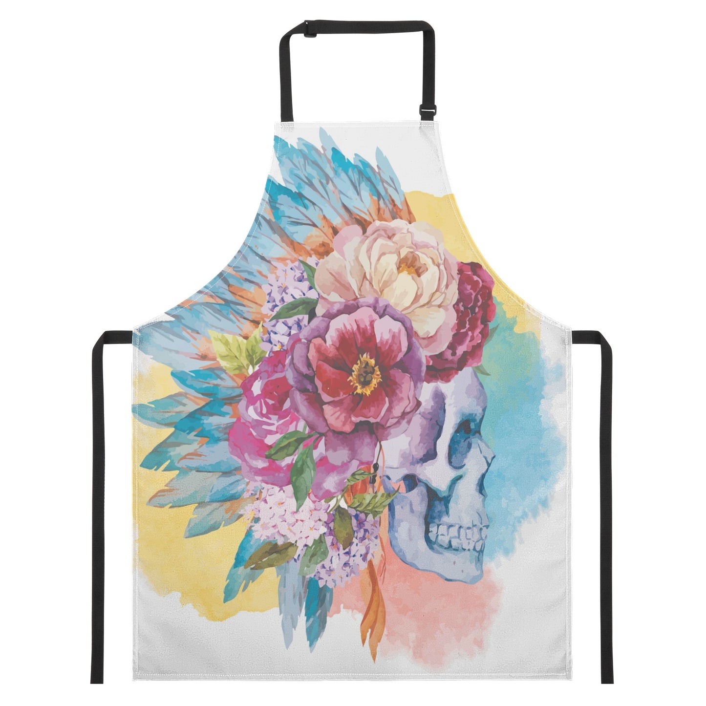 Floral sugar skull Apron