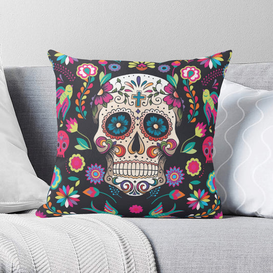 Sugar skull Day of the dead Mexican calaveas skull Double Side Printing Pillow Cover