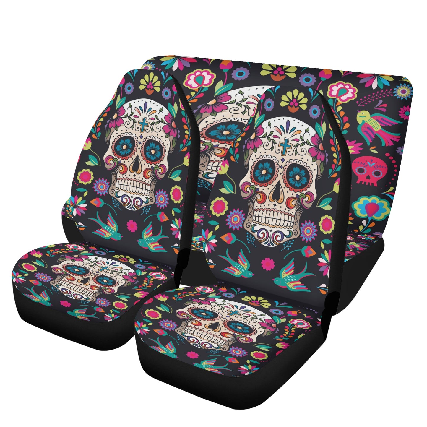 Sugar skull dia de los muertos calaveras Car Seat Cover Set